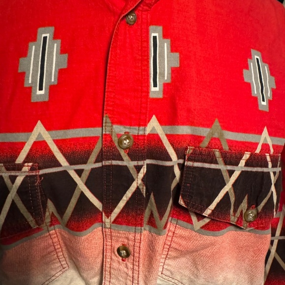 Express Rider Shirt Mens Pearl Snap Southwest Aztec - Picture 3 of 5